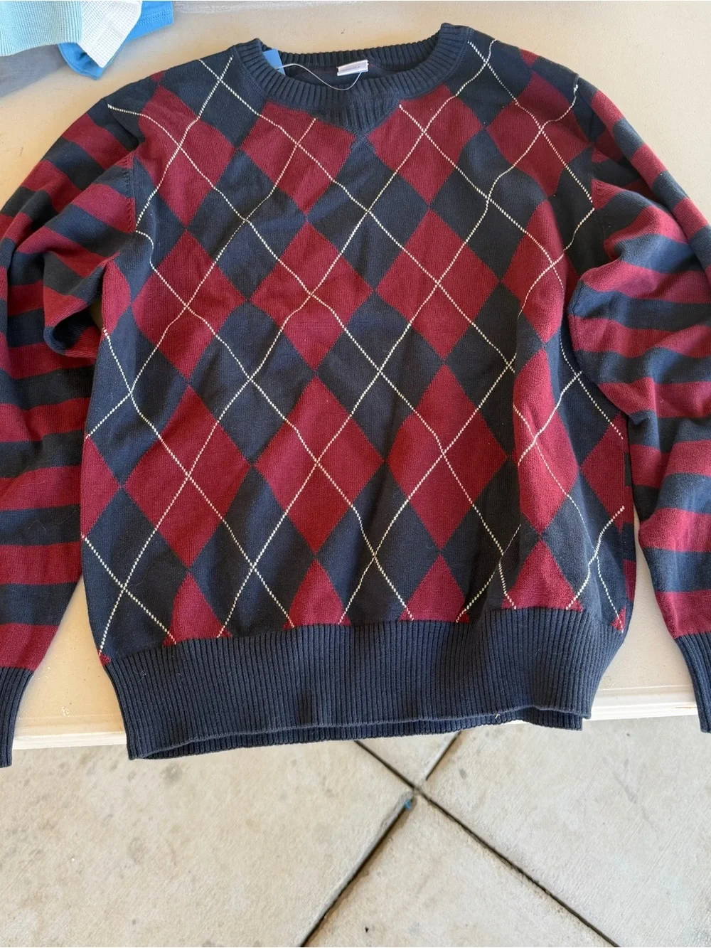 NWT Gymboree Navy and Burgundy Argyle Pullover Sweater